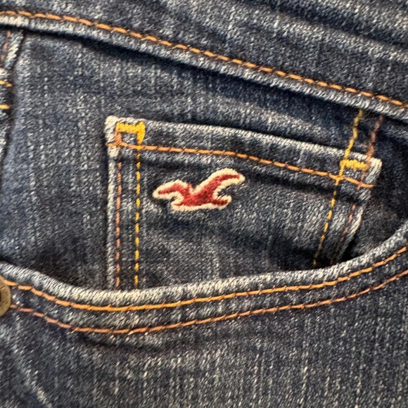 Hollister Flare Jeans 26x32 Size 3 Dark Wash Super Low Rise Stretch Y2K Denim - Picture 8 of 16